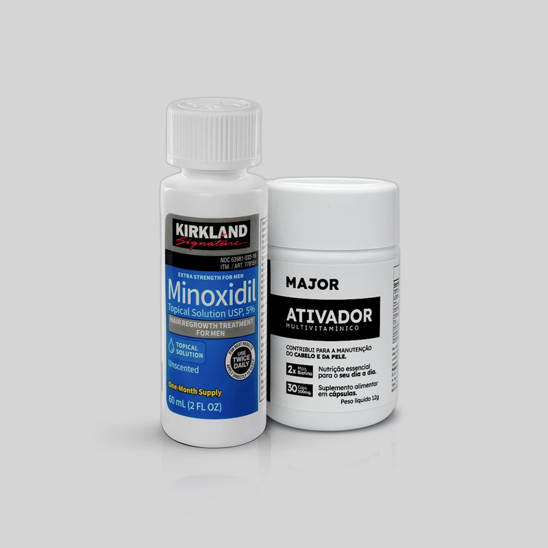 Minoxidil Kirkland 5% + Ativador de crescimento MAJOR