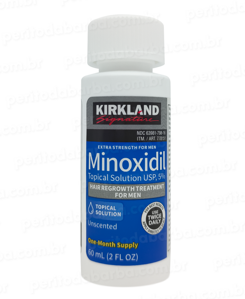 Minoxidil Kirkland 5% Original - Frasco com Conta Gotas | Crescimento de Barba e Cabelo