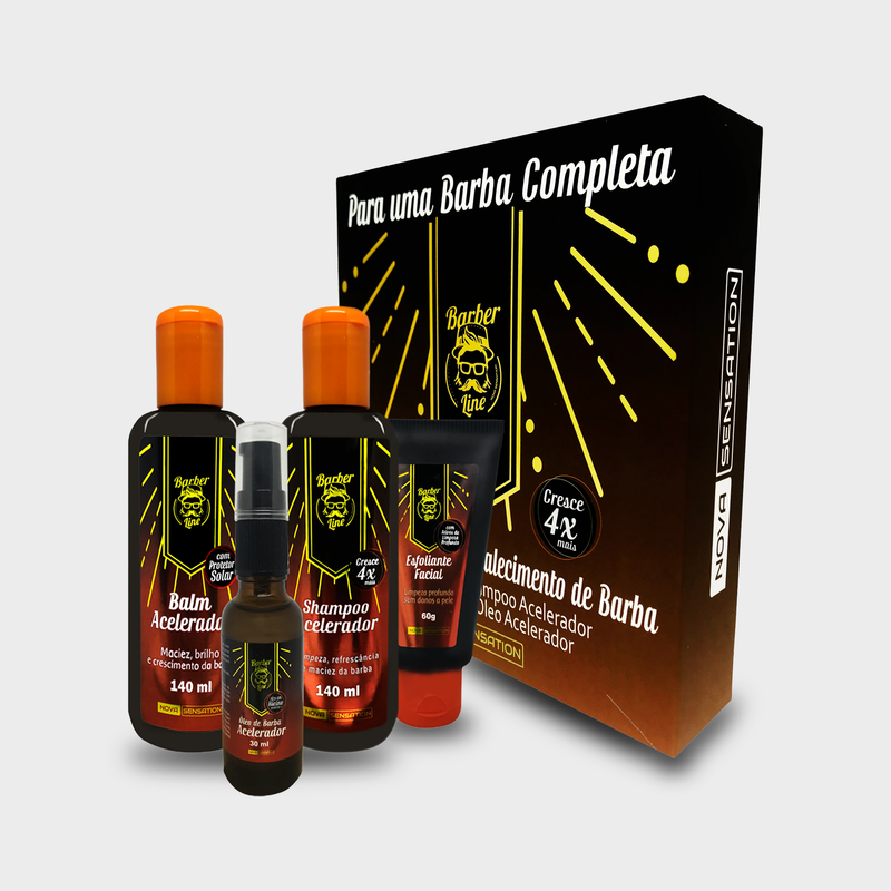 Kit Completo Para Crescimento de Barba - Barber Line