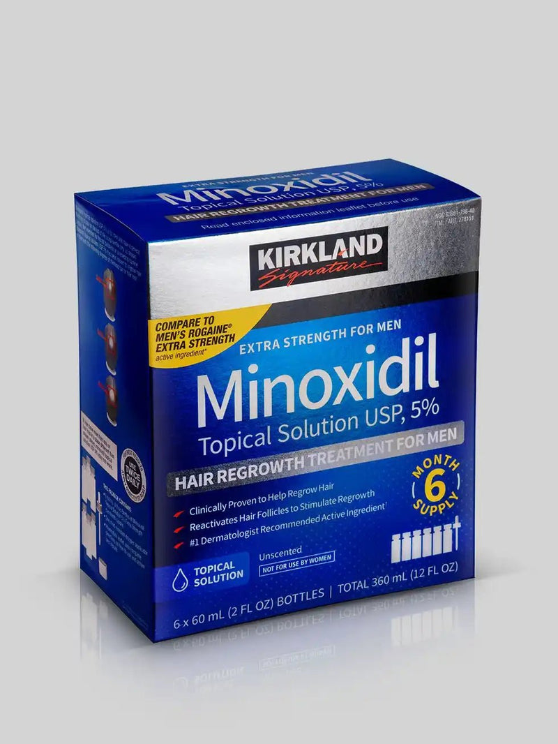 Minoxidil Kirkland 5% Original - Frasco com Conta Gotas | Crescimento de Barba e Cabelo